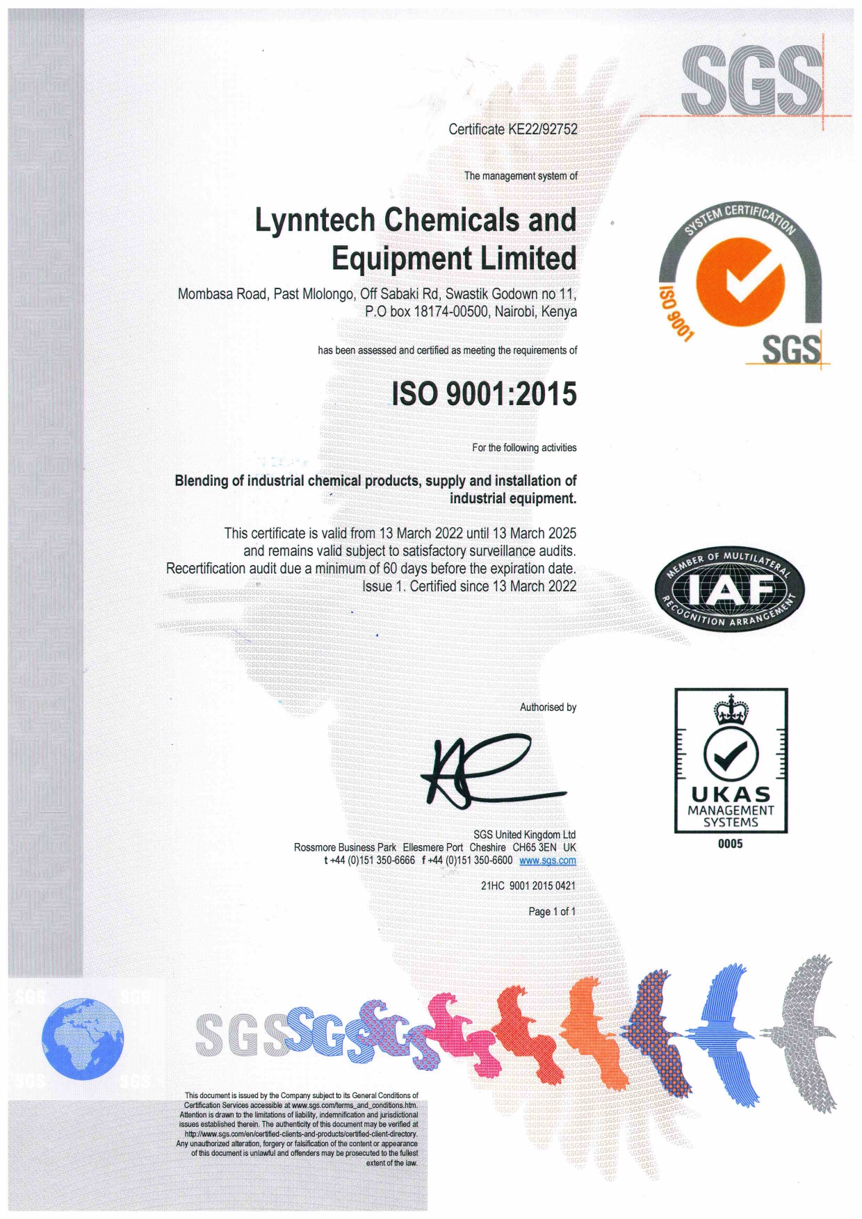 ISO CERTIFICATE